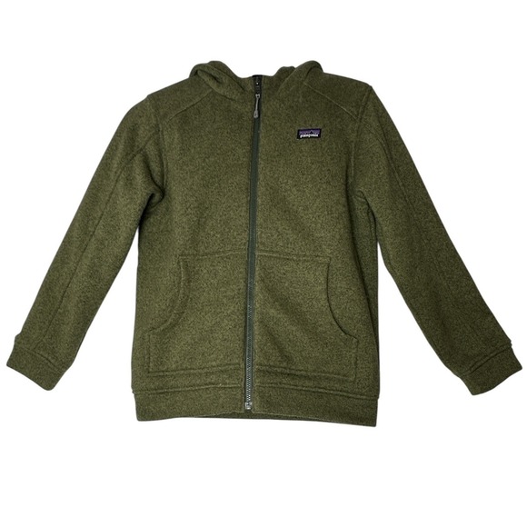 Patagonia Jacket Boys Large Hooded Fleece Insulated Full Zip Better Sweater
